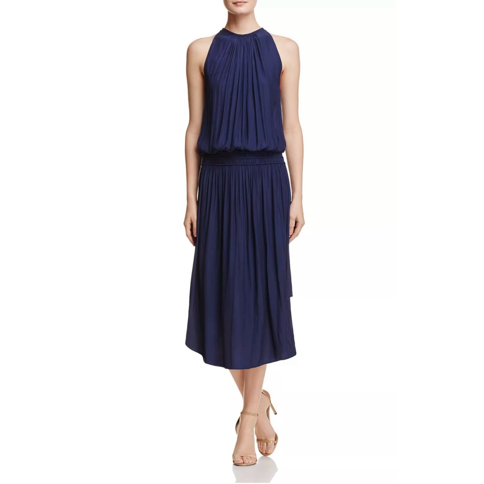 Ramy Brook Audrey Smocked Midi Dress $425 Size M